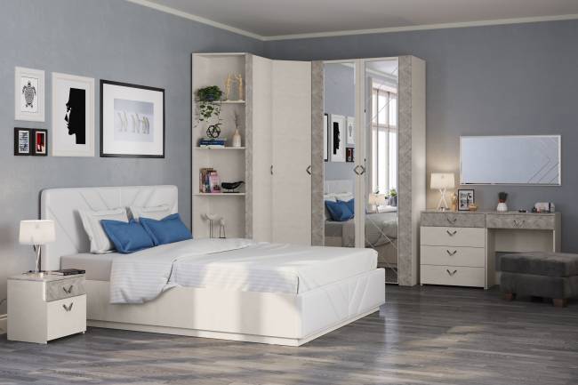 Стол туалетный с комодом и зеркалом Амели Моби цвет шёлковый камень/бетон чикаго беж Стол туалетный с комодом и зеркалом Амели Моби цвет шёлковый камень/бетон чикаго беж