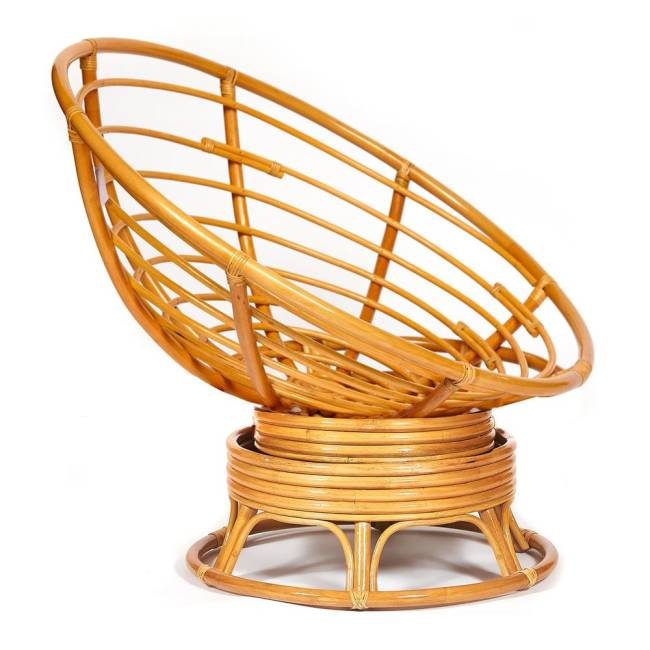 Кресло-качалка Папасан/Papasan (W 23/01 B) /с подушкой/ 115х78х104см, медовый, ткань коричневый, 3м7-147 Honey (мед)