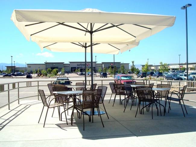 Зонт профессиональный телескопический 3х4 м Leonardo Telescopic антрацит, слоновая кость 3000х4000 мм