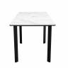 Стол DikLine LK110 Керамика Белый мрамор/подстолье черное/опоры черные