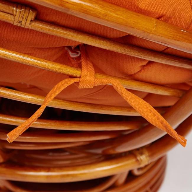 Кресло-качалка Папасан/Papasan (W 23/01 B) /с подушкой/ 115х78х104см, коньячный, ткань оранжевый, с 23 Cognac (коньяк)