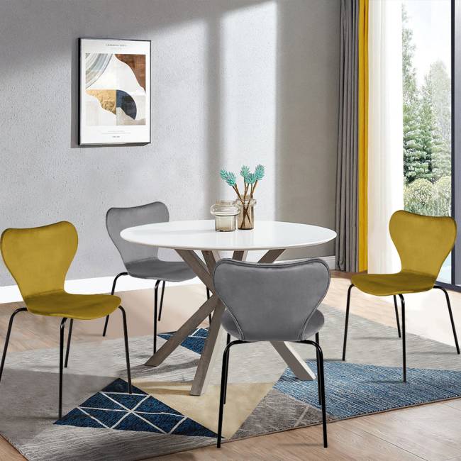 Стул Seven Style тёмно-серый велюр с чёрными ножками Стул Seven Style тёмно-серый велюр с чёрными ножками