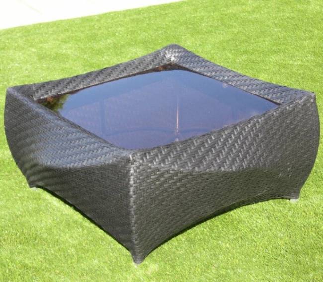 Столик кофейный "Скайлайн", из искусственного ротанга, черный Столик кофейный "Скайлайн", из искусственного ротанга, черный