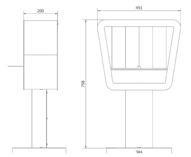 Биокамин напольный Kratki Prismo TUV