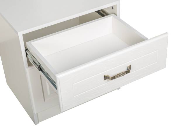 Кровать 1600 Ливерпуль с основанием и двумя тумбами цвет ясень ваниль/белый Кровать 1600 Ливерпуль с основанием и двумя тумбами цвет ясень ваниль/белый