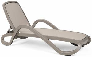 Шезлонг-лежак пластиковый Alfa тортора 1700-1945х710х850 мм