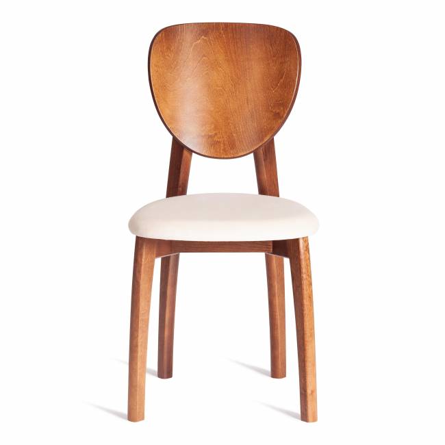 Стул Диамант/Diamante мягкое сиденье (1шт.в упаковке) бук, 42х42х85см, темный орех (тобако), ткань тенерифе крем коричневый бук