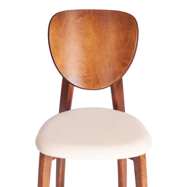 Стул Диамант/Diamante мягкое сиденье (1шт.в упаковке) бук, 42х42х85см, темный орех (тобако), ткань тенерифе крем коричневый бук