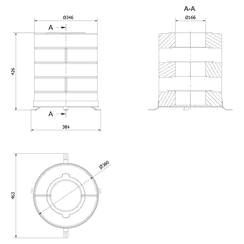 Комплект бетонных теплоаккумулирующих дисков d-150мм (10 шт., 5 слоев, V1)