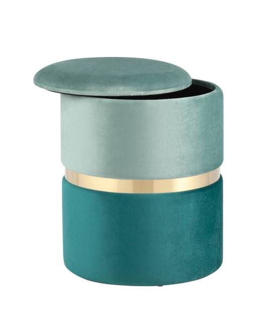 Пуф Кэрри с ящиком велюр бирюзовый