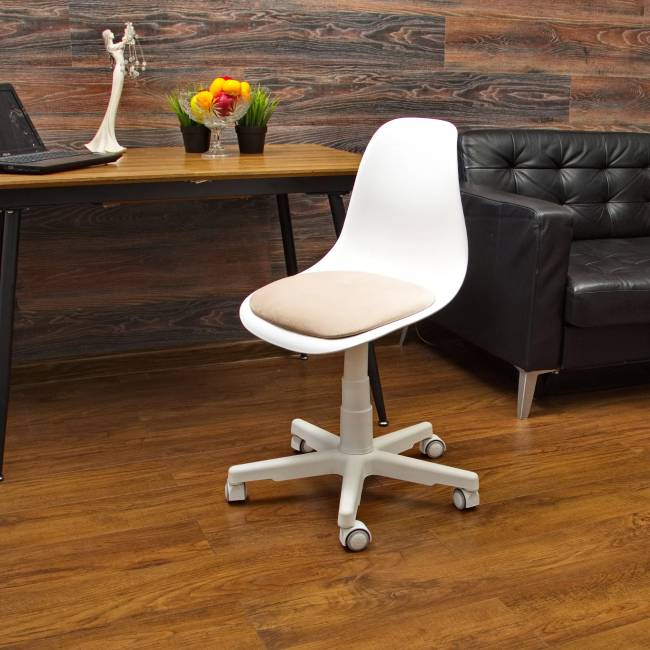 Кресло компьютерное Смузи белый/бежевый