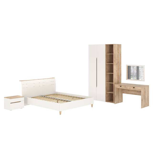 Муссон Спальня № 16 цвет белый/дуб эндгрейн элегантный, ортопед
