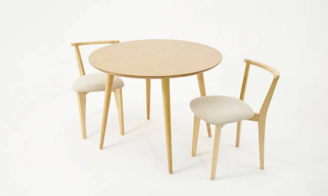 Стол Монте К 90 натур со стульями Франк натур велюр бежевый