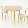 Стол Монте К 90 натур со стульями Франк натур велюр бежевый