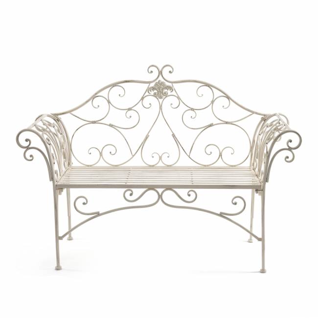 Скамья Secret de Maison Божоле/Beaujolais (мод.PL08-8574) металл, 136х46х96см, античный белый белый металл