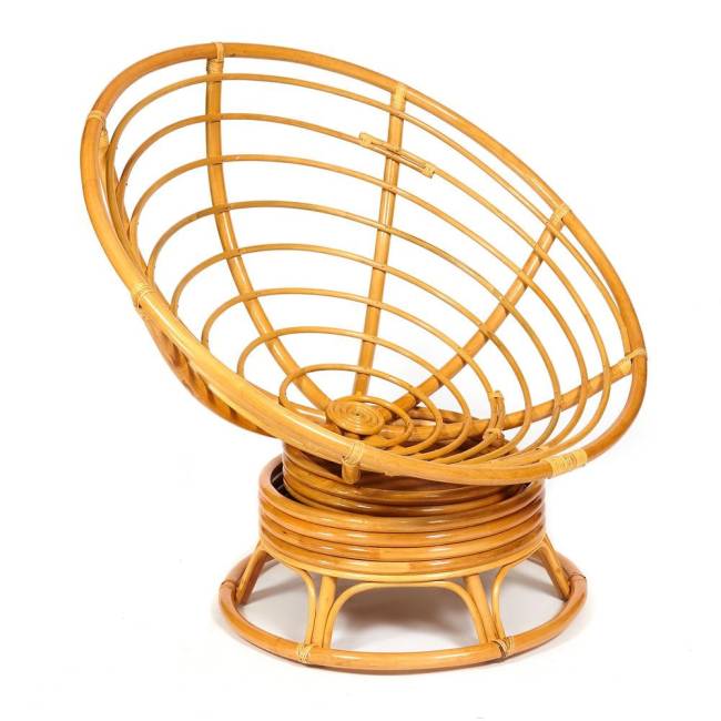 Кресло-качалка Папасан/Papasan (W 23/01 B) /с подушкой/ 115х78х104см, медовый, экошерсть коричневый, 1811-5 Honey (мед)