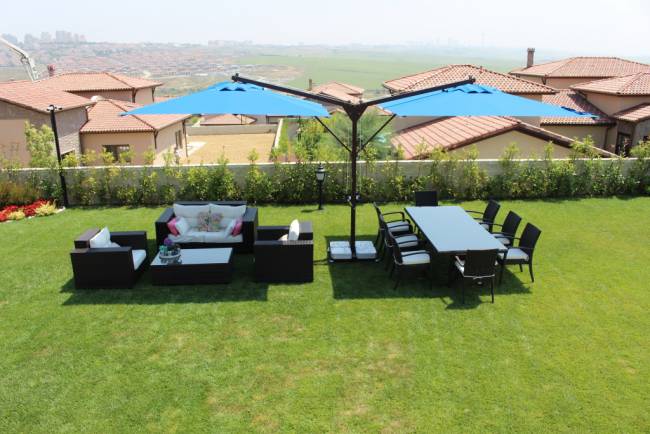 Зонт профессиональный двухкупольный 6х3 м Double Banana T бежевый 6000х3000 мм Зонт профессиональный двухкупольный 6х3 м Double Banana T бежевый 6000х3000 мм