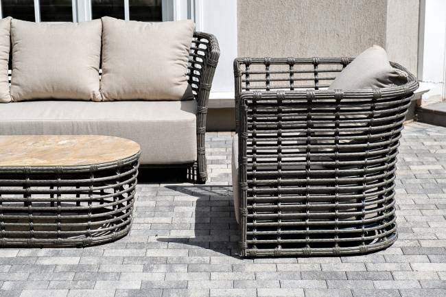 "Валенсия" лаунж-зона из искусственного ротанга, цвет серый