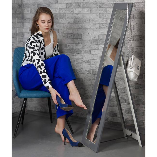 Зеркало напольное BeautyStyle 8 серый графит 138 см х 35 см