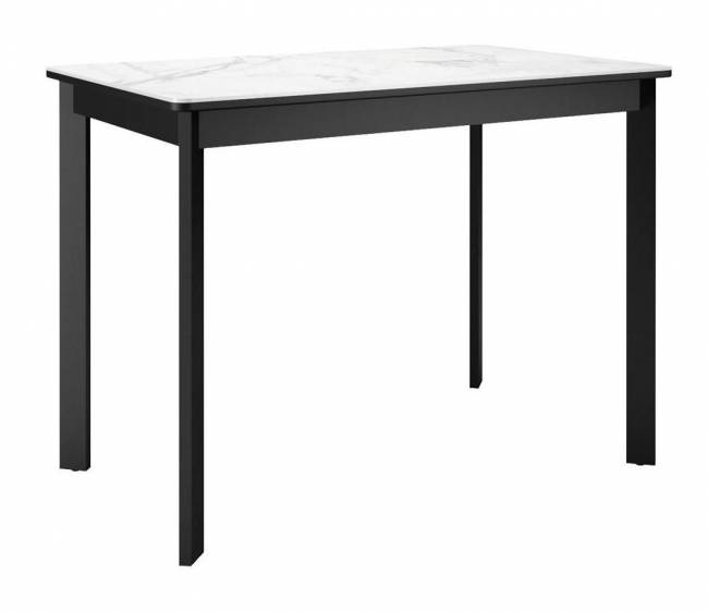 Стол DikLine LK90 Керамика Белый мрамор/подстолье черное/опоры черные
