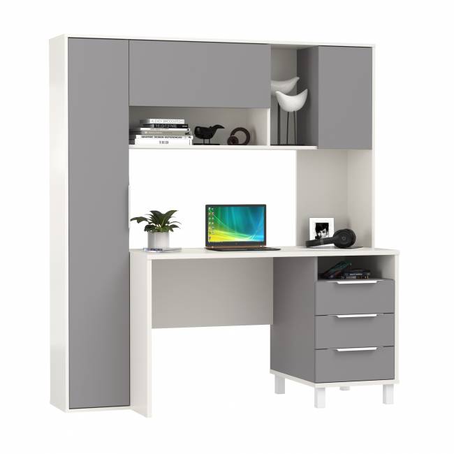 Рабочий стол Комфорт 12.95N цвет белый премиум/серый шифер