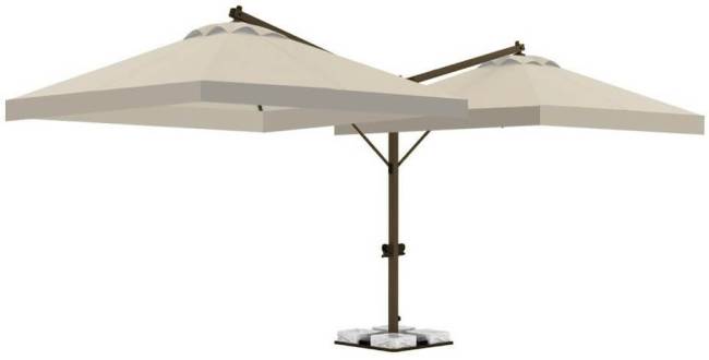 Зонт профессиональный двухкупольный 7х3.5 м Double Banana T бежевый 7000х3500 мм