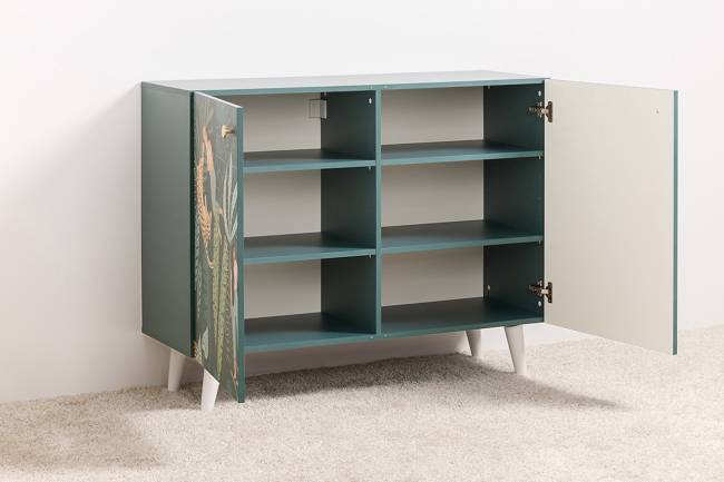 Комод-тумба Либера 16.230.01 цвет пасифай/белый, фасады с рисунком Тропический лес Комод-тумба Либера 16.230.01 цвет пасифай/белый, фасады с рисунком Тропический лес