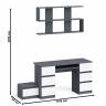 Двухтумбовый стол компьютерный Мори МС-2 с тумбочкой с ящиком и полкой на 1200 цвет графит/белый