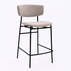 Дизайнерский полубарный стул Марко серый, черный металл