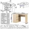 Угловой компьютерный стол Мори МС-16 левый цвет дуб сонома