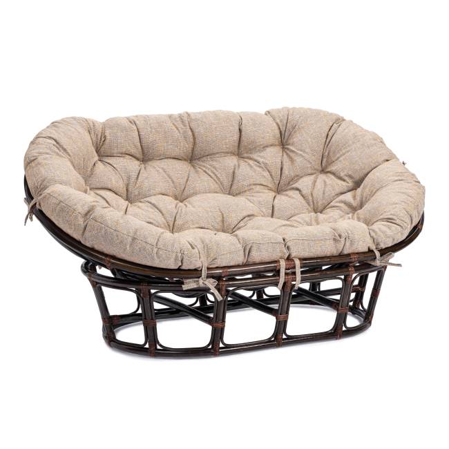 Диван Мамасан/Mamasan (23/02 W) /с подушкой/ 169х102х80см, античный черно-коричневый, матрац 182х119см, рогожка, меланж Antique brown (античный черно-коричневый)