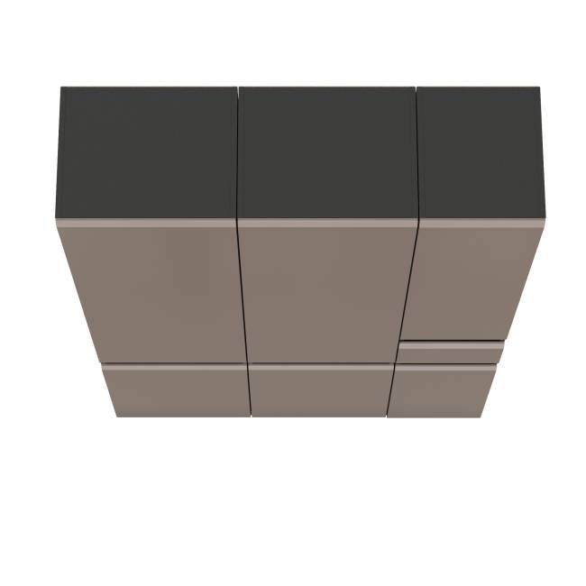 Два шкафа с дверками и шкаф-пенал с ящиком Сидней цвет антрацит/МДФ веллюто капучино