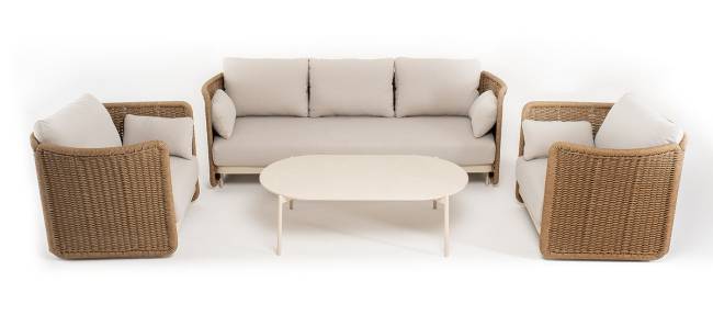 "Аликанте" лаунж-зона из искусственного ротанга, цвет соломенный "Аликанте" лаунж-зона из искусственного ротанга, цвет соломенный