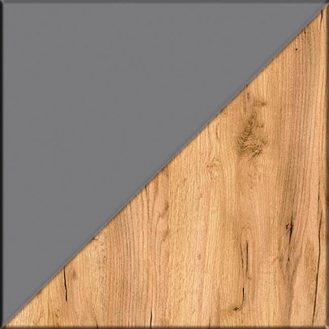 Шкаф-пенал Октава 13.228 цвет серый графит/дуб крафт золотой