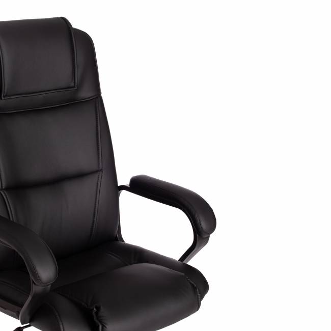 Кресло Бергамо/Bergamo хром (22) кож/зам, черный, 36-6 черный кож/зам
