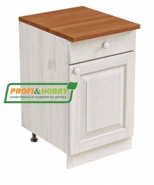 Тумба 1 дверь, 1 ящик 500 х 560 х 720 сосна, без покраски