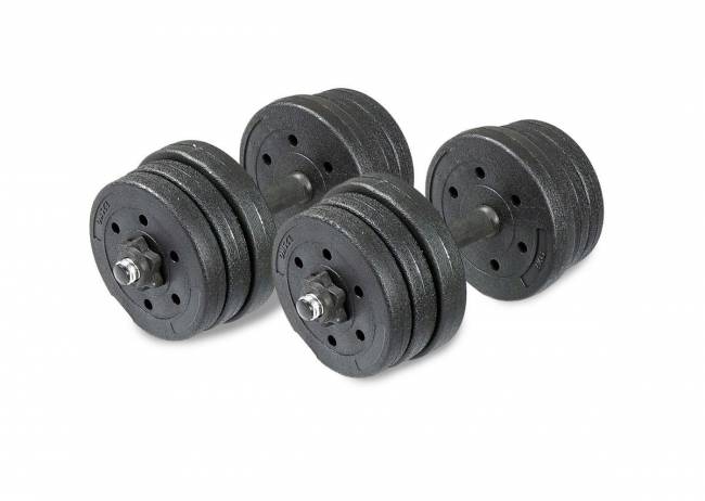 Набор композитных гантелей "TREX SPORT" 20 кг, с соединительным грифом