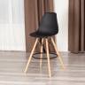 Стул барный Синди Бар Чаир/Cindy Bar Chair (мод.80-1)/1 шт. в упаковке дерево бук/металл/пластик, 50х51х109см, черный 3010/ натуральный черный дерево бук/металл/пластик