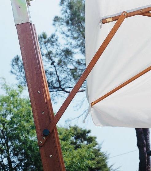 Зонт профессиональный 3х4 м Palladio Braccio имитация ироко, терракотовый 3000х4000 мм