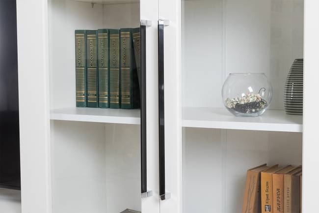 Большая стенка в гостиную Валенсия № 108 цвет белый шагрень