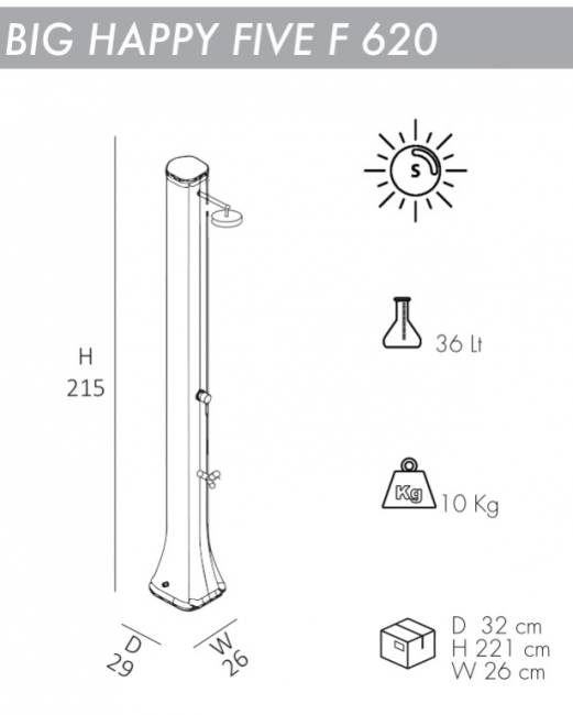 Душ солнечный Big Happy Five F 620 фиолетовый 290х260х2150 мм