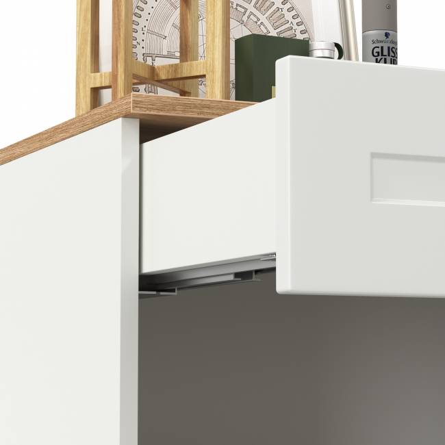 Тумба для обуви Остин 16.121 цвет белый шагрень/дуб крафт золотой