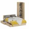 Двуспальная кровать с ящиками 1400 с пеналом Стандарт цвет дуб сонома