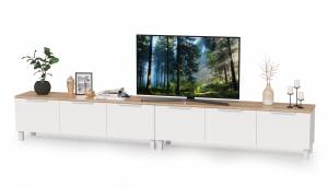 Две тумбы под ТВ 13.267.01 + 13.267.01 цвет белый шагрень/дуб сонома Две тумбы под ТВ 13.267.01 + 13.267.01 цвет белый шагрень/дуб сонома