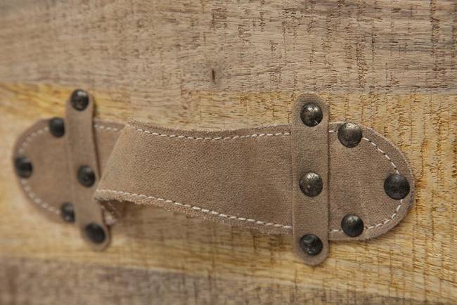 Пуф - сундук Secret de Maison Перрет/Perret (мод. M-540) массив манго/ткань хлопок, 45х45х50см, натуральный/ткань: винтаж натуральный дерево манго/ткань хлопок