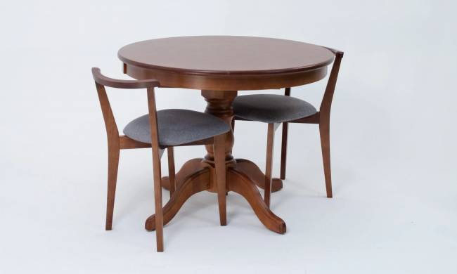 Обеденная группа Брамос К 100 орех со стульями Франк орех серый Обеденная группа Брамос К 100 орех со стульями Франк орех серый