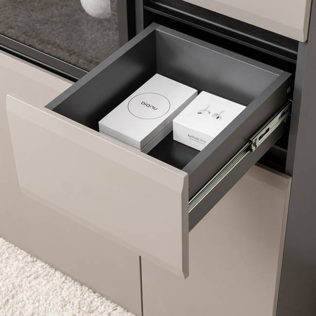 Два шкафа-витрины Сидней 13.201 и пенал-шкаф с ящиком Сидней цвет антрацит/МДФ веллюто капучино