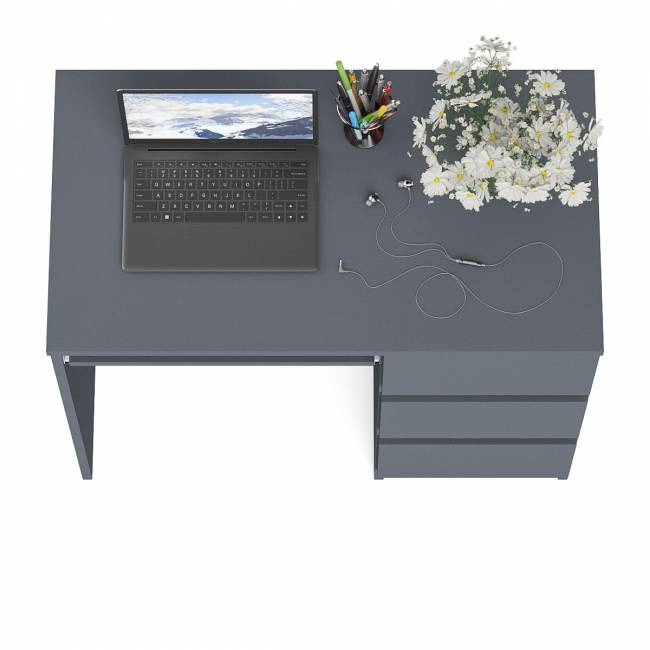 Стол компьютерный три ящика Мори МС-6 правый цвет графит