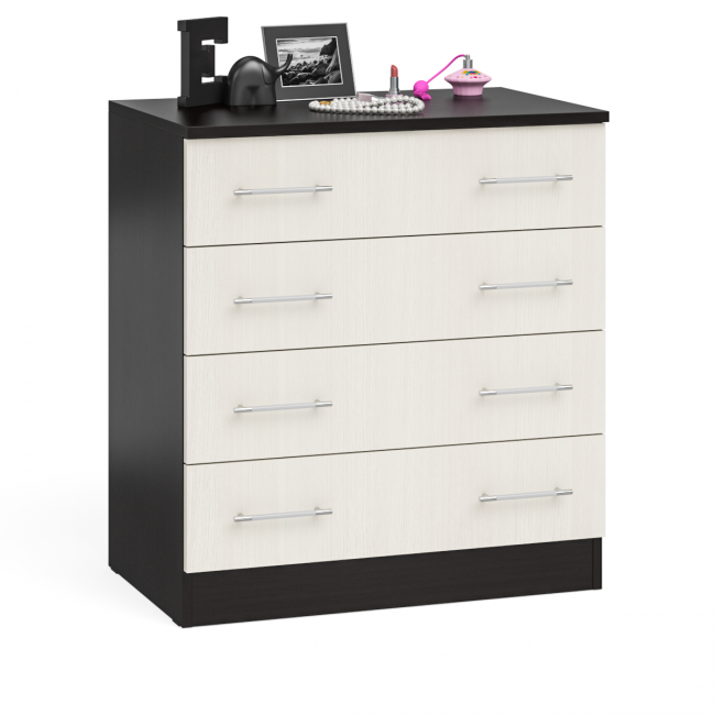 Спальный гарнитур Фиеста Кровать 1200 + Тумба + Комод + Зеркало цвет венге/дуб лоредо