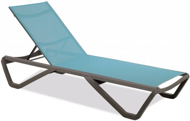 Шезлонг-лежак металлический Wave Paint тортора, бирюзовый 1910х715х300 мм
